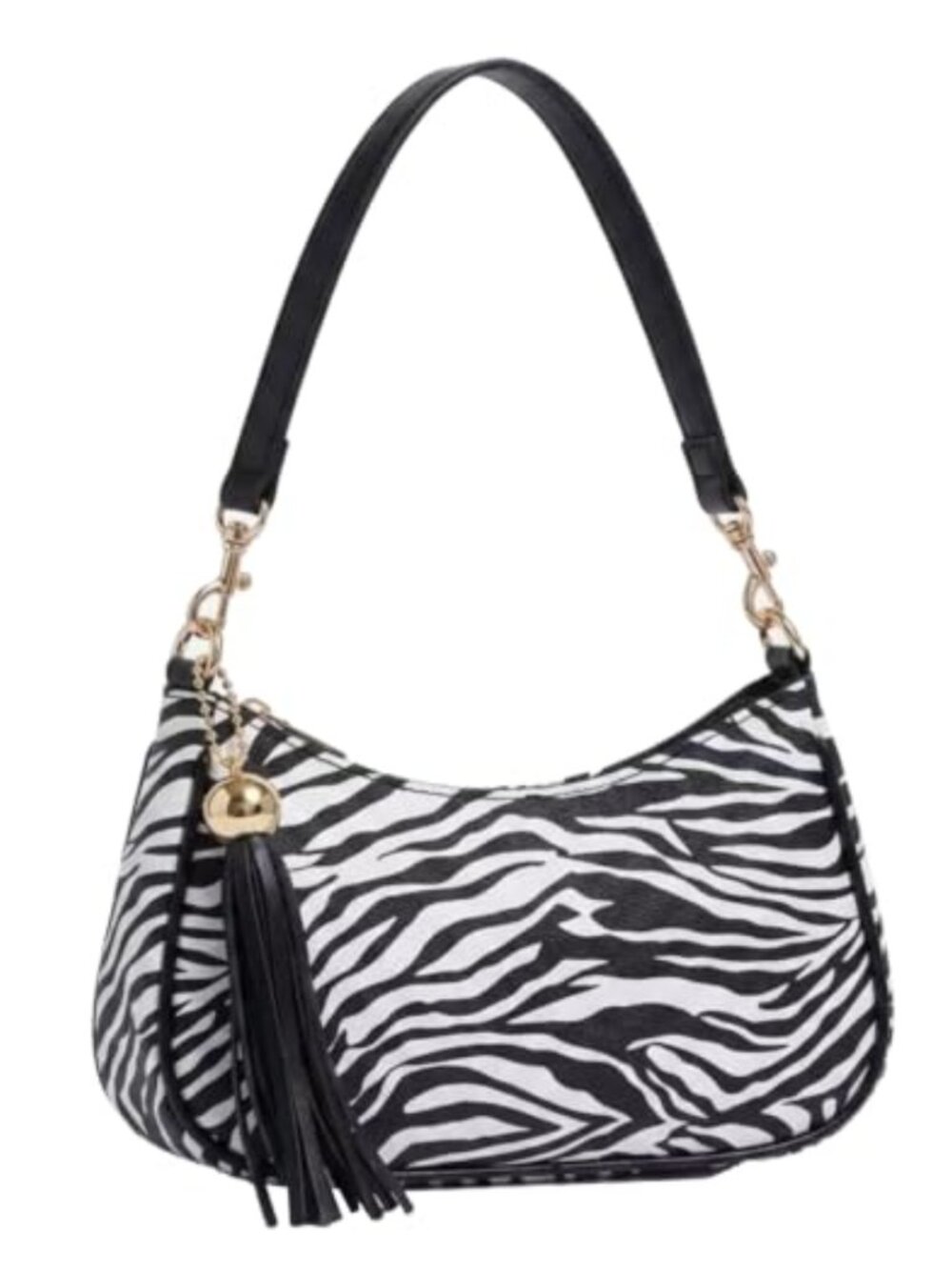 Faux Fur Cow Print Shoulder Bag Retro Y2k Top Handle Handbag